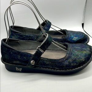 Alegria Leather Belle Iindigo Dream Mary Jane Shoes Bel-753 iridescent Sz EU 41